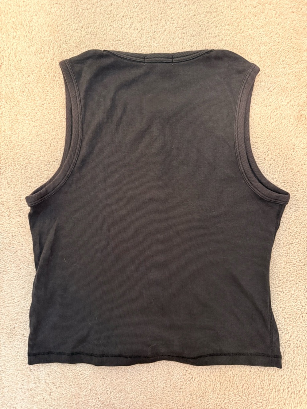 rag & bone Black Ribbed Button-Front Tank - Picture 2 of 3